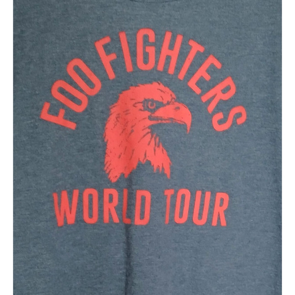 Foo Fighters World Tour 2017 Eagle Logo Band T-Shirt Men's Grey Blue-No Tag - Picture 3 of 4